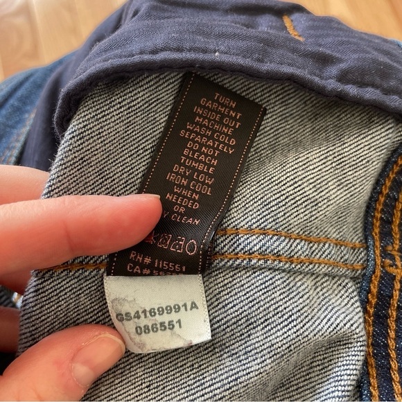 7 for all Mankind 7FAM Jen7 Blue Stretch Denim Jean Jacket EUC Size Small - Picture 10 of 11